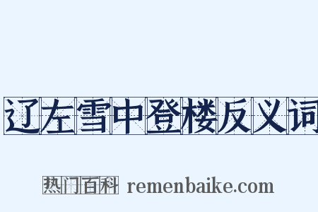 辽左雪中登楼反义词是什么意思的图片